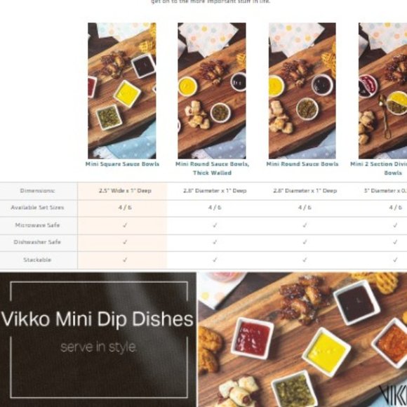 Set of 6 - Mini Square White Porcelain Dipping Sauce Bowls  (White) - Picture 6 of 8